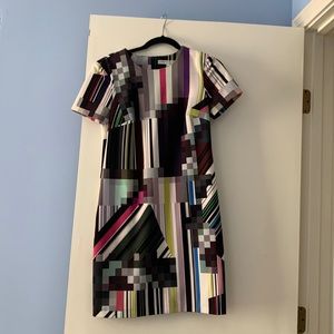 Trina Turk shift dress in mod pattern